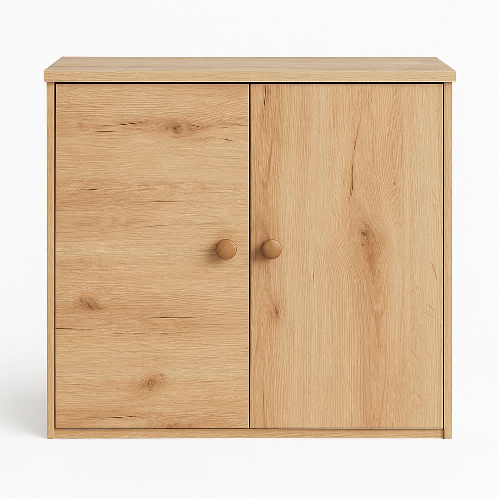Armario de Madera de Diseño Moderno para Sala de Estar,Almacenamiento de Dos Puertas,Color Roble,Mueble Funcional y Estilizado