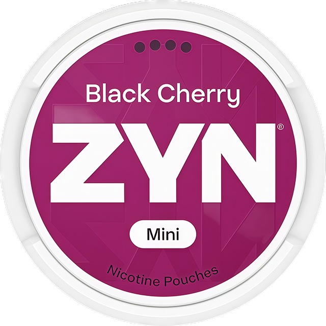 ZYN Black Cherry 24mg nicotine pouches — Slim Moist can with 20 super strong dark-cherry pouches