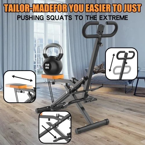ACE-FIT Foldable Squat Machine With Resistance Bands, 250 LBS, 35.43in L x 22.83in W x 43.70in H - Image 4 ACE-FIT Foldable Squat Machine With Resistance Bands, 250 LBS, 35.43in L x 22.83in W x 43.70in H - Image 4