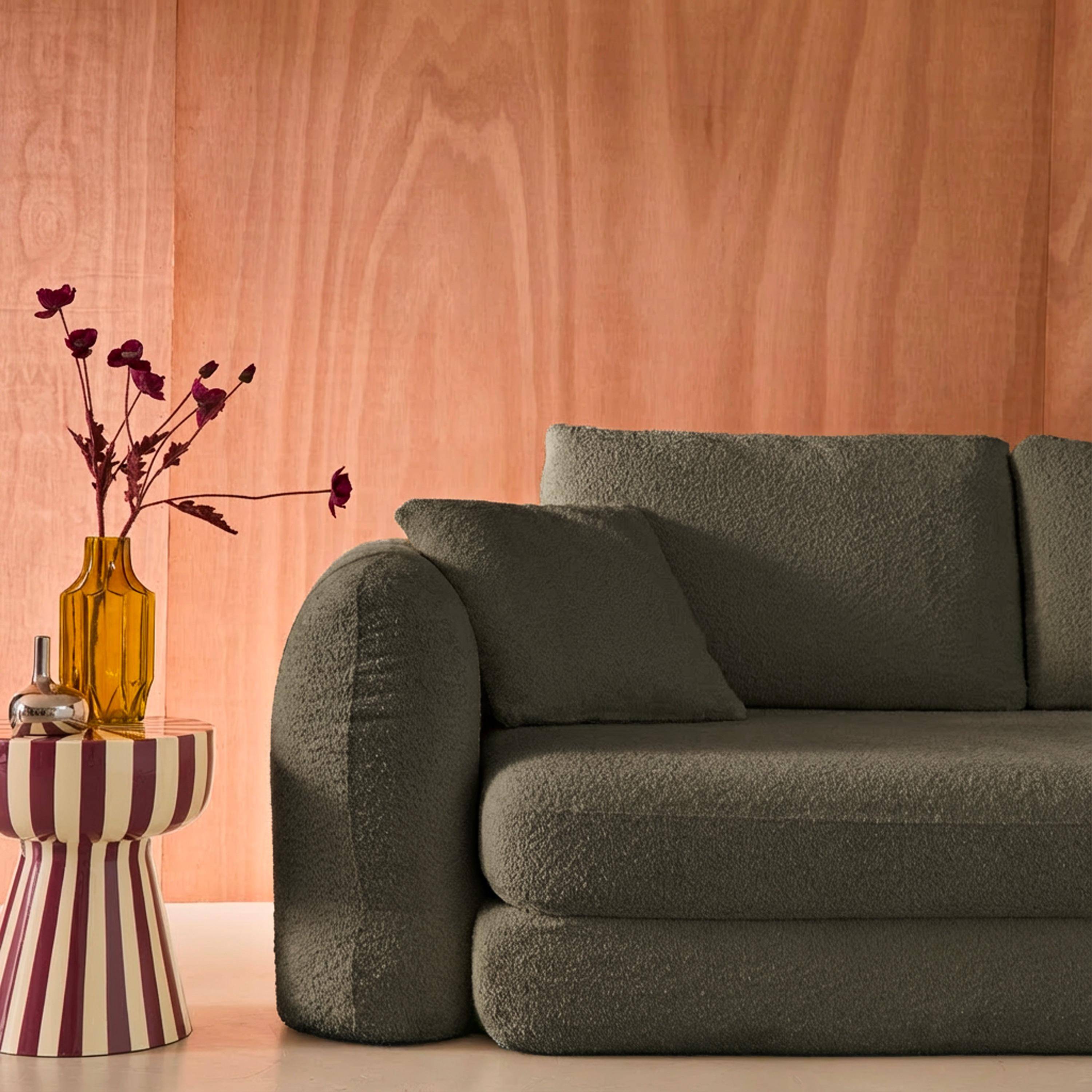 Sweeetch - Sofá cama en borreguito texturizado, 3 plazas