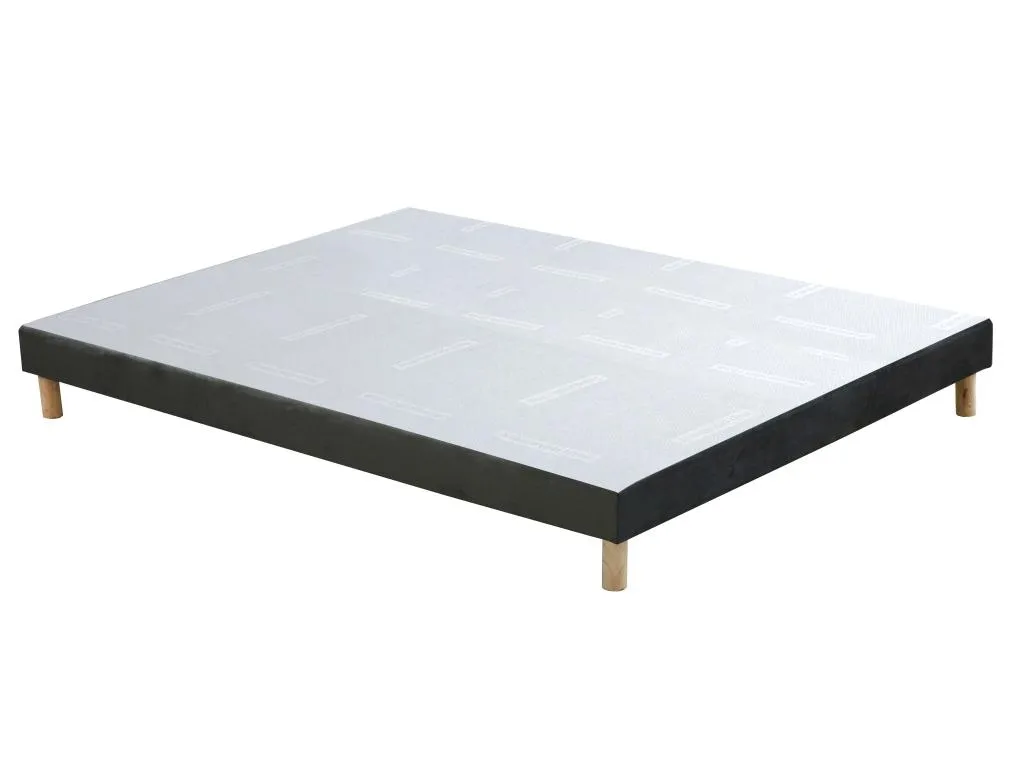 Base tapizada Nidovia 140x190 cm en terciopelo gris elegante afk745233