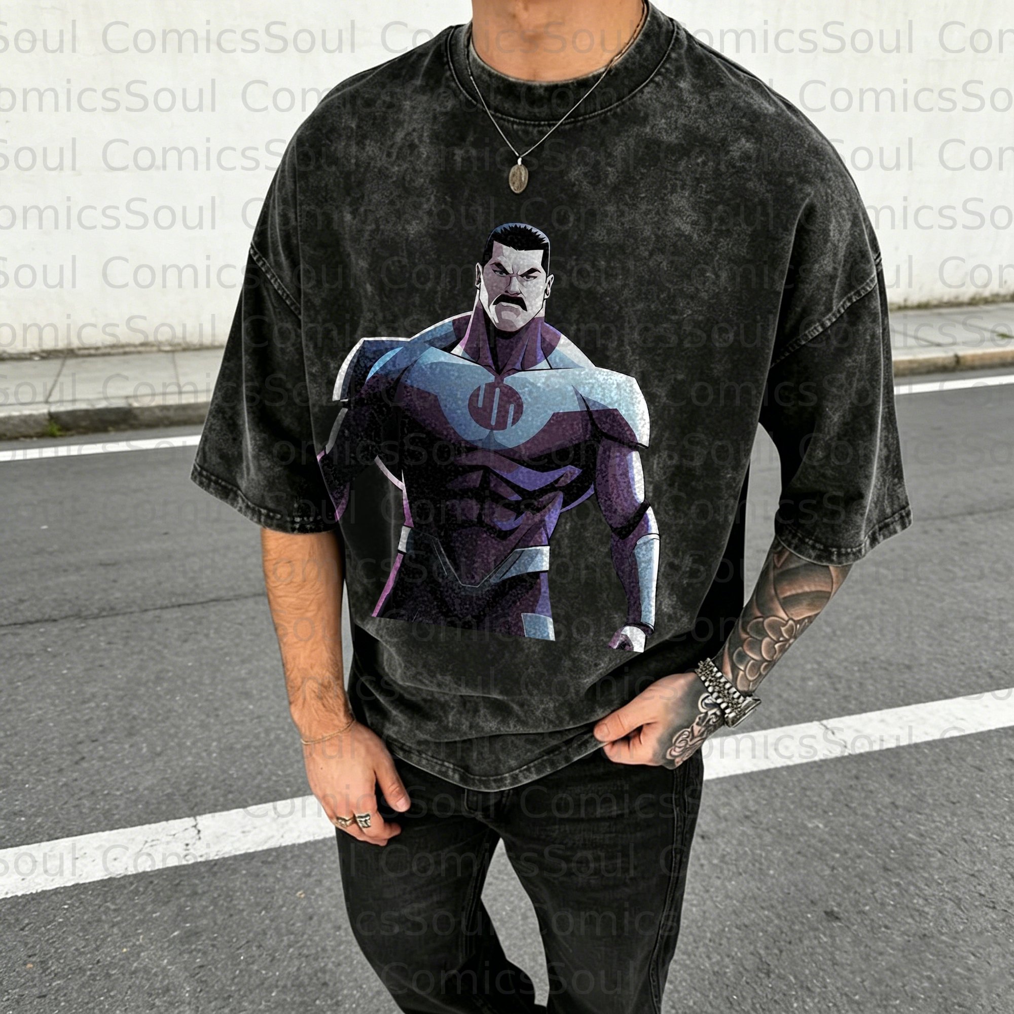 Unisex Anime Inspired Vintage Washed T-Shirt