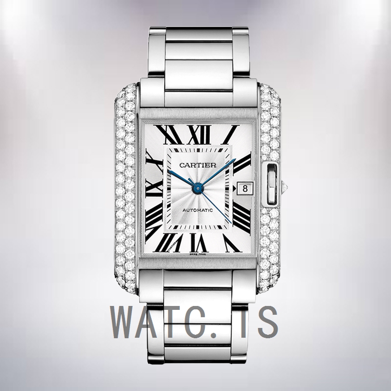 Cartier Tank Anglaise WT100010 Ladies 36mm Silver Dial Bracelet