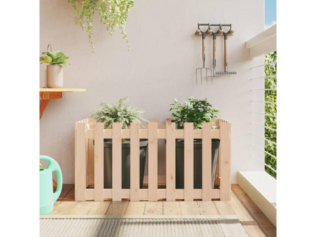 Valla elevada para jardín diseño 100x50x50cm pino macizo