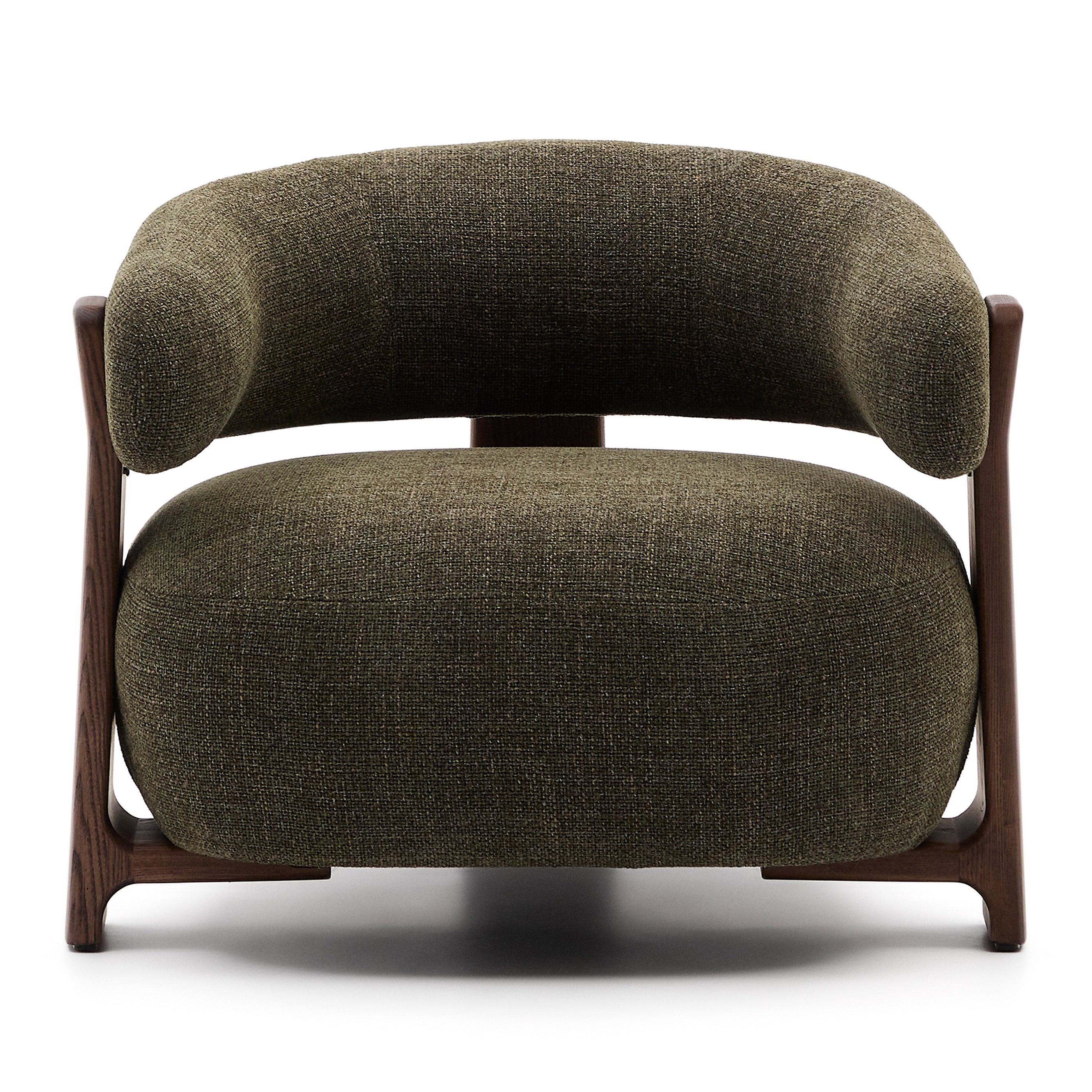 Kave Home Granite Fauteuil - Groen / Donkerbruin