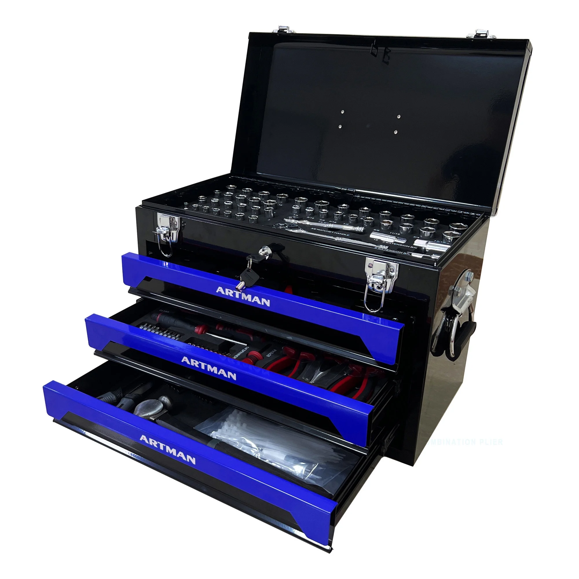 Seizeen Heavy Duty Universal Mechanic Tool Set, Metal Black, 19.7"x 10.6" x 13.86", 339 Count - image 8