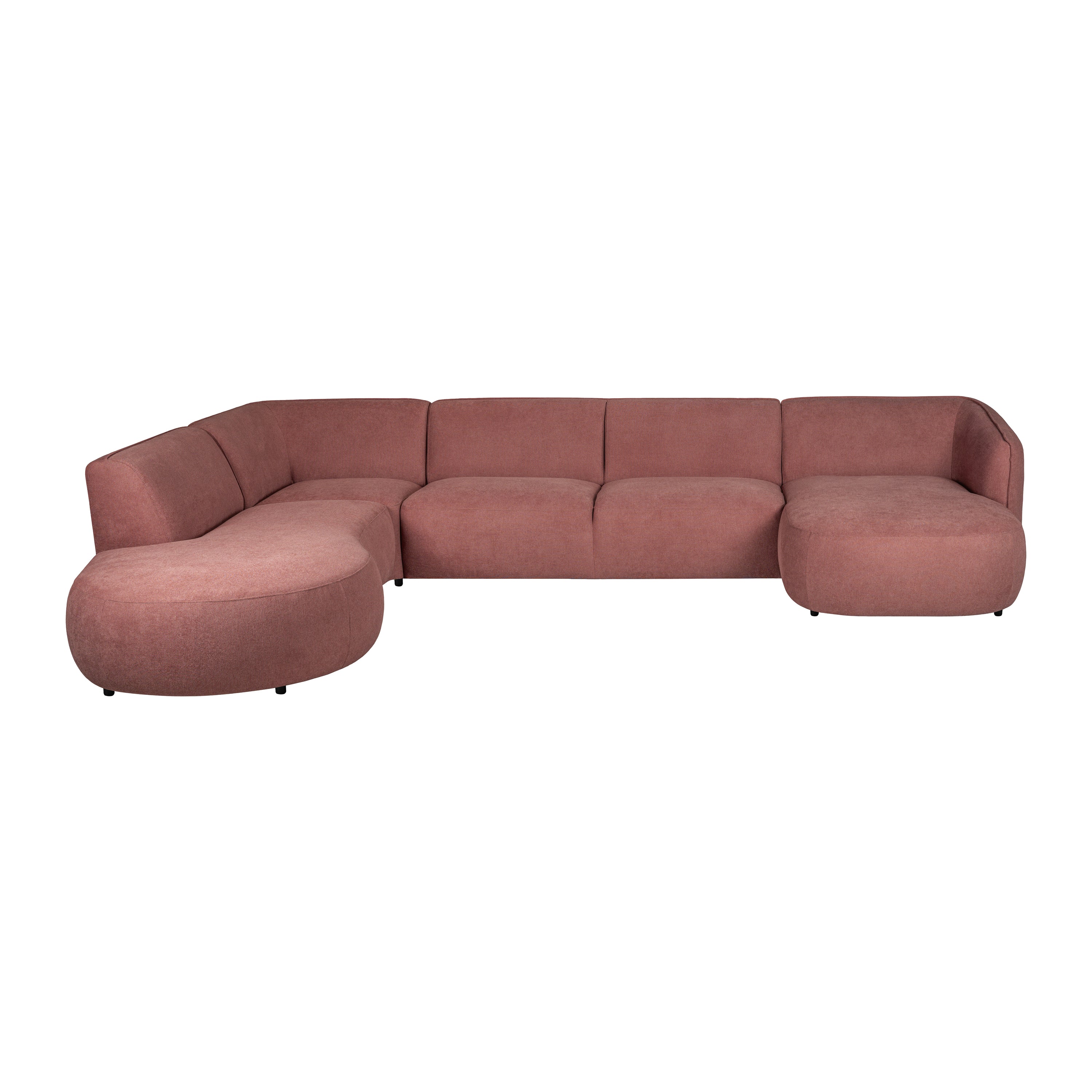 Blokker Soft U-bank Links - Micro Chenille - Oud Roze