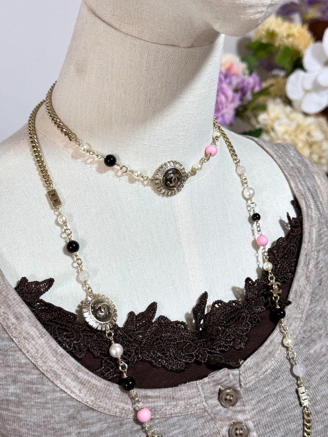 Chanel Sun Flower Pendant Long Necklace - Original Replica Club