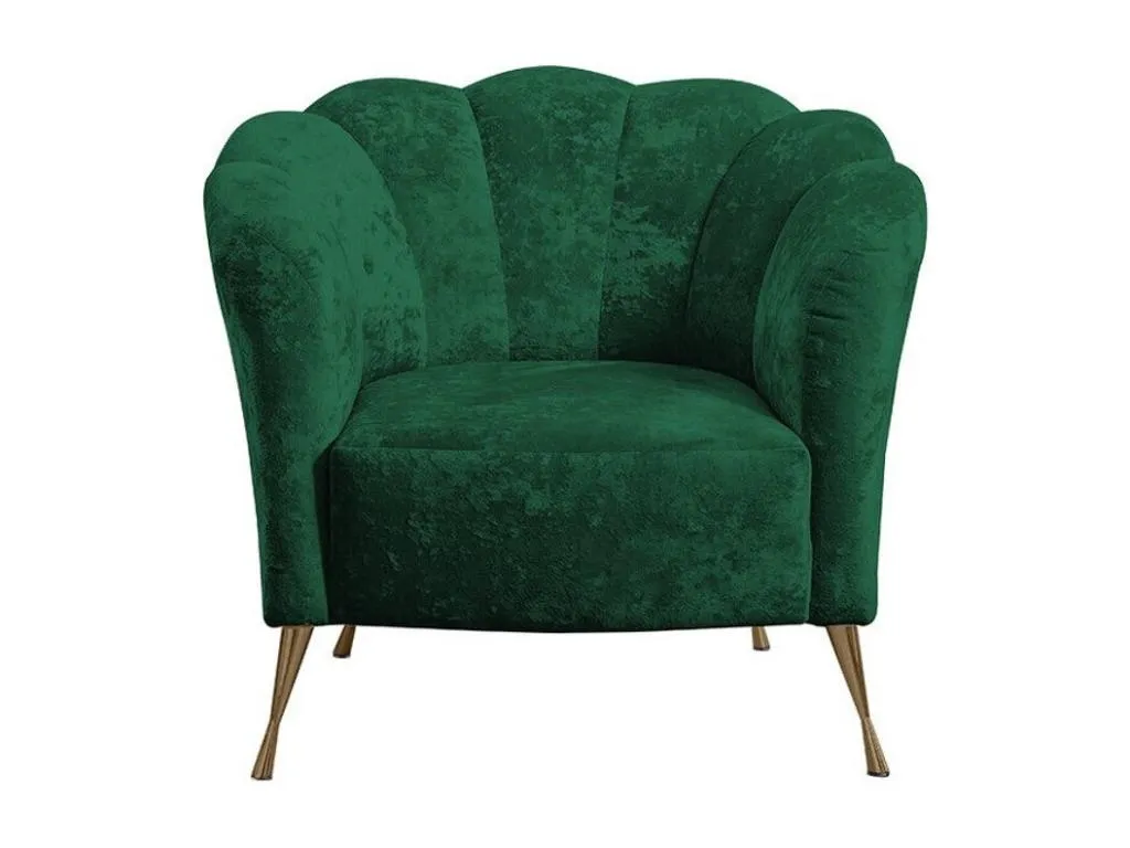Sillón Quietena - Verde - 78x87x83cm - Tapiz - Patas Metal