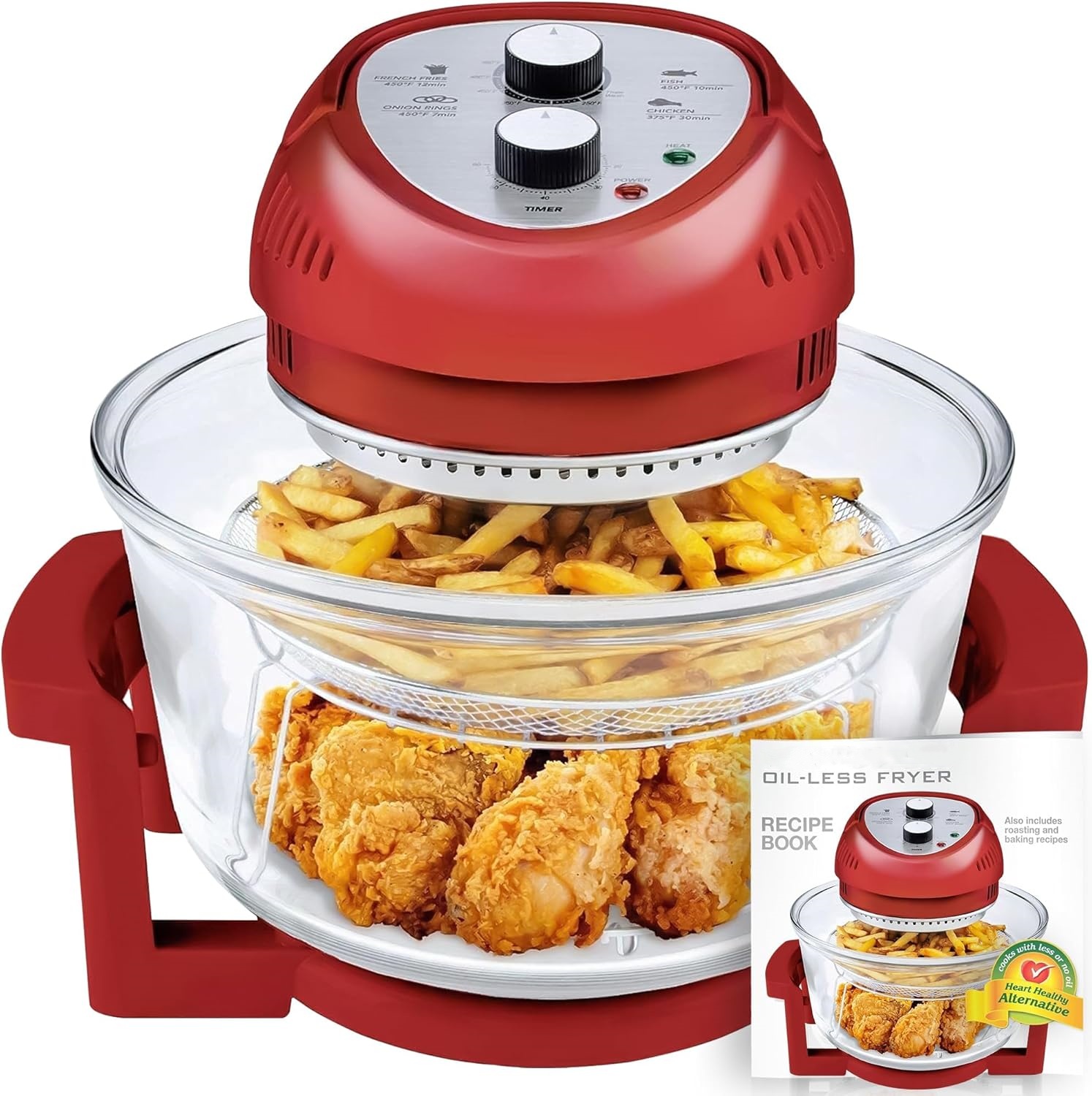 WAYFAIR Large Air Fryer Oven ?C Large Halogen Oven Cooker With 50+ Air Fryers Recipe Book For Quick + Easy Meals For Entire Family, AirFryer Oven Makes Healthier Crispy Foods