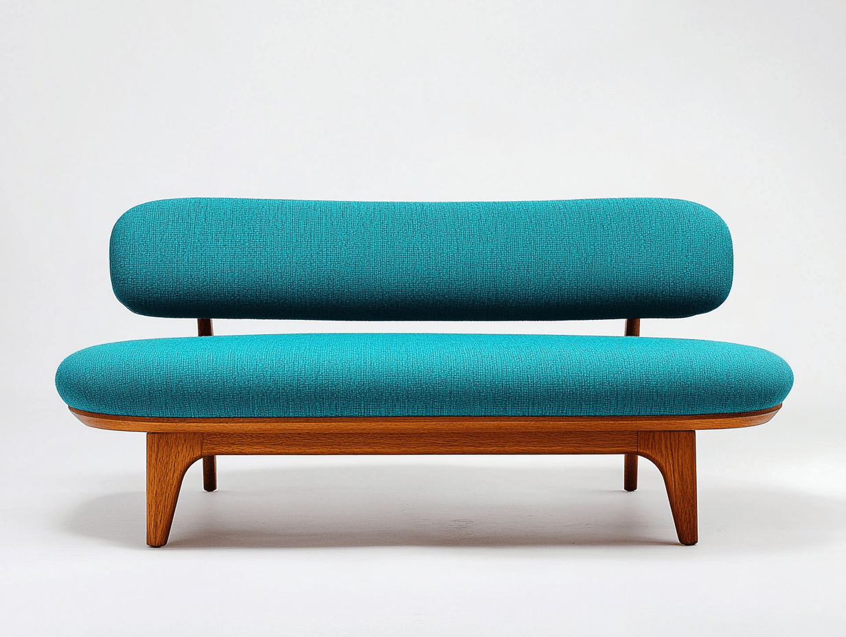 Sofá Rectangular 160x80x75 cm Tela Turquesa Madera de Roble