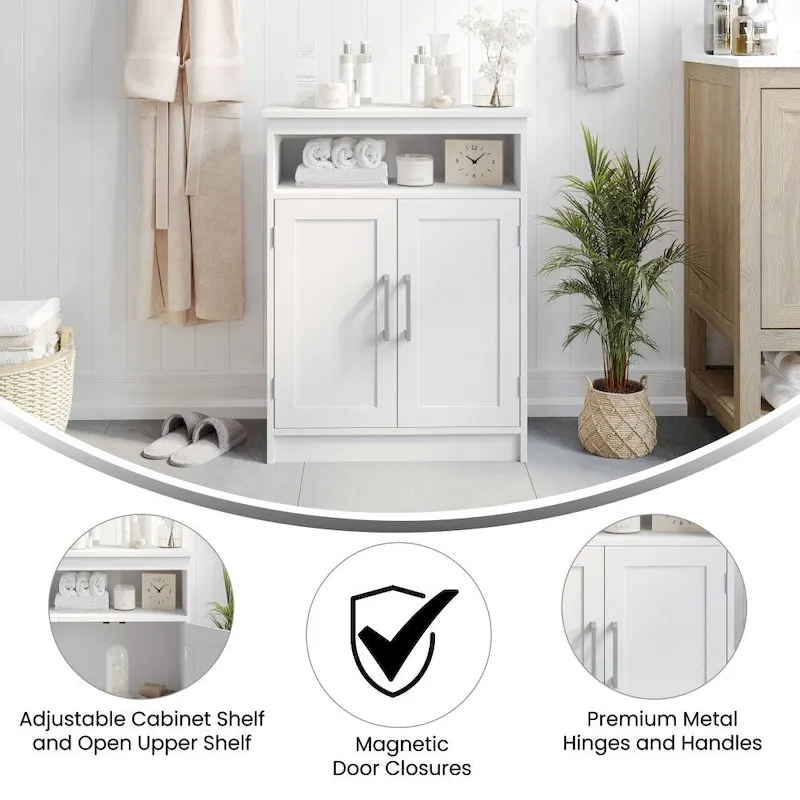 Magnetic Closure Floor Cabinet Organizer with Shelves