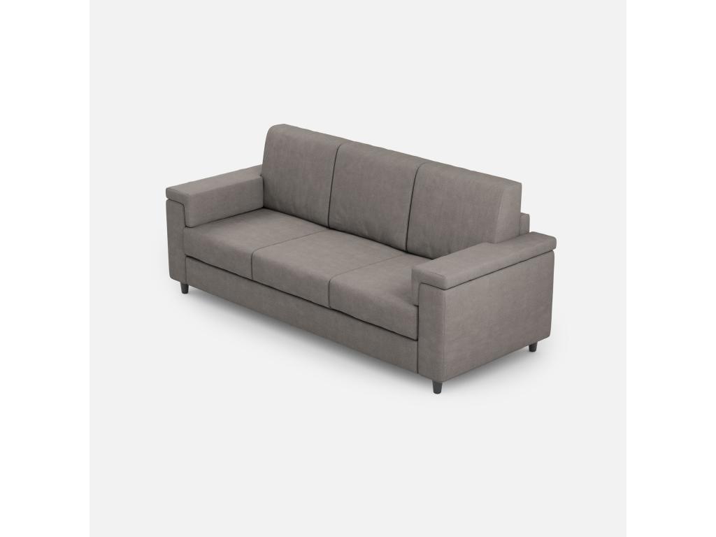 Sofá Marrak de 3 plazas (tres plazas de 60 cm) dimensiones exteriores L.208 cm gris