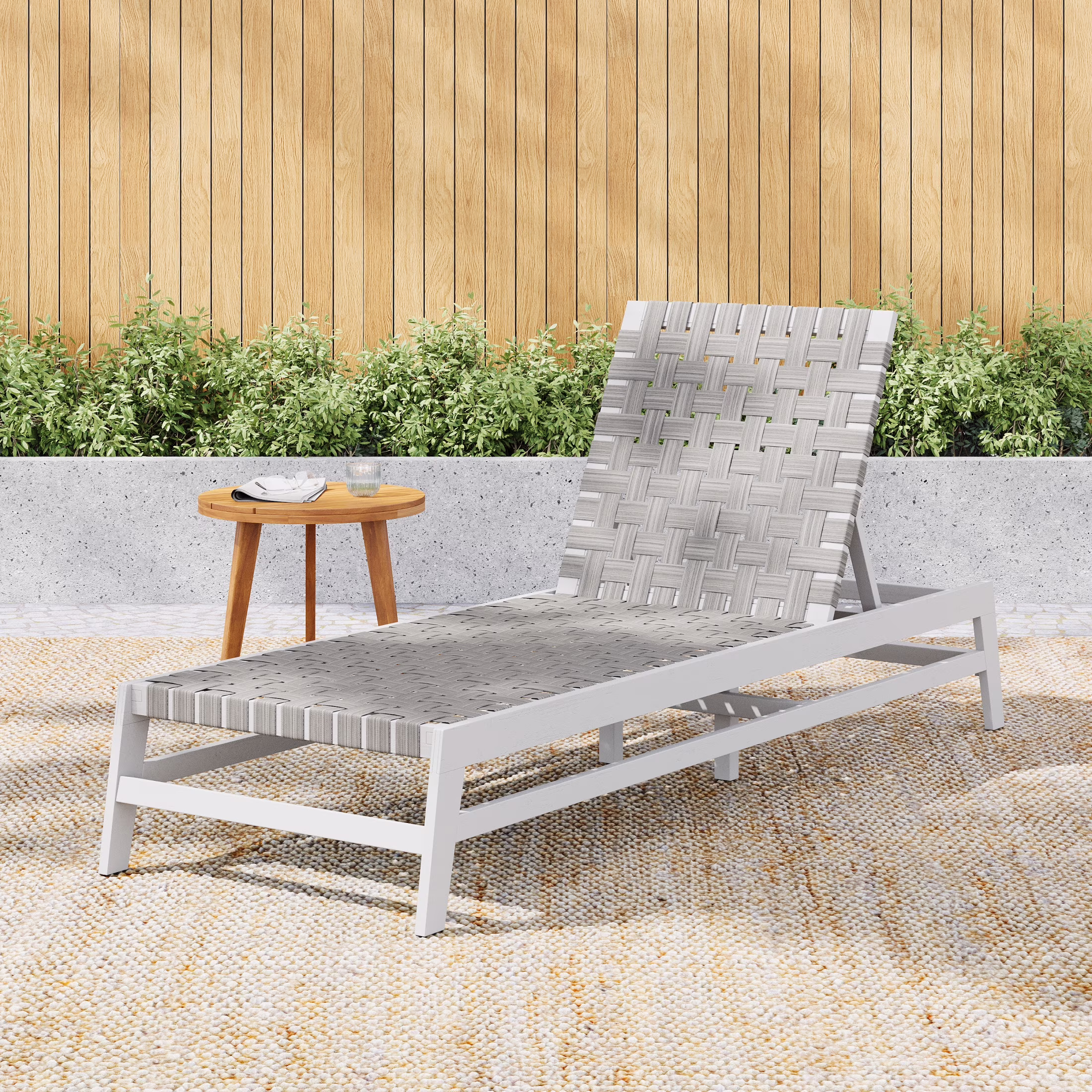 Christopher Knight Home Outdoor Wood Chaise Lounge Chair, Adjustable 4-Position Recliner with Rope Seat, Teak - Image 5