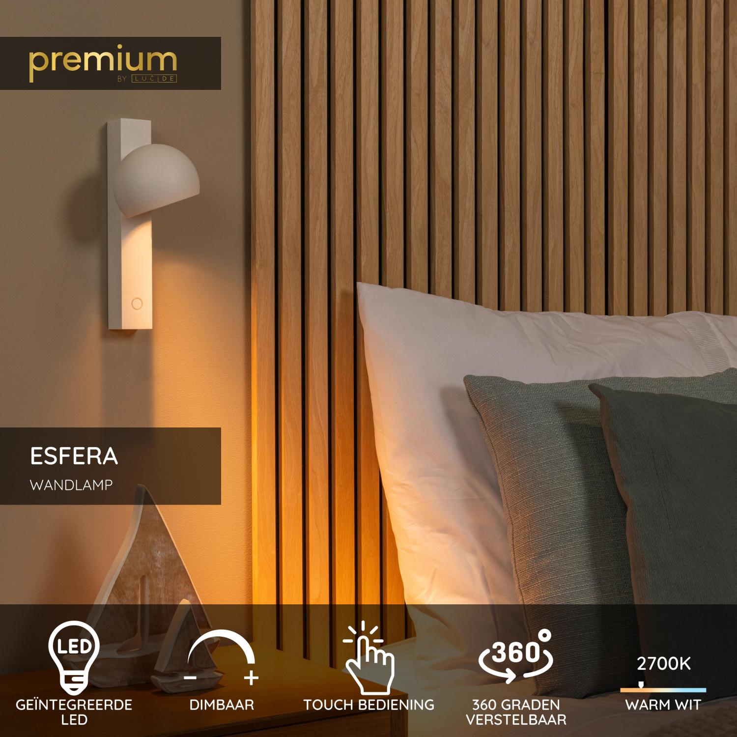 Lucide Premium ESFERA Wandlamp - Wit