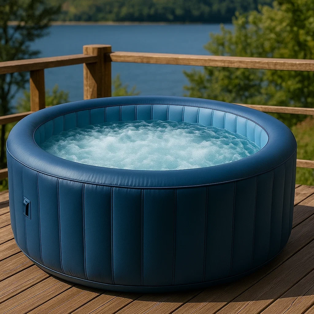 Spas hinchables 180x180x71 cm 4 personas redondo color azul RdEmnTT371MU