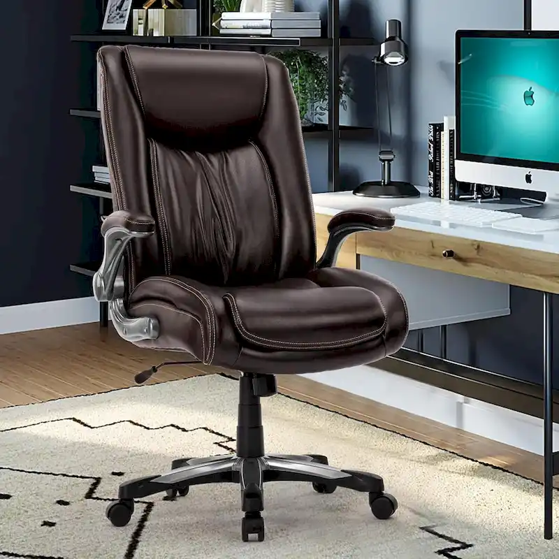 Ergonomic Office Chair with High Back Flip Up Armrests and Rolling Base
