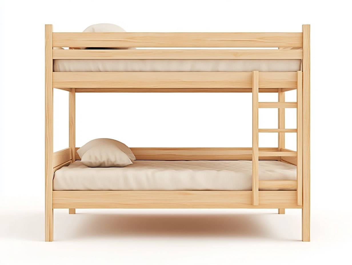 Cama litera de madera natural