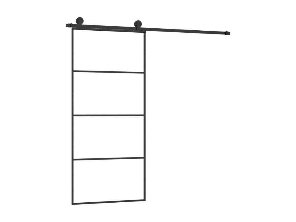 Puerta corredera con kit de herrajes 90x205 cm cristal ESG