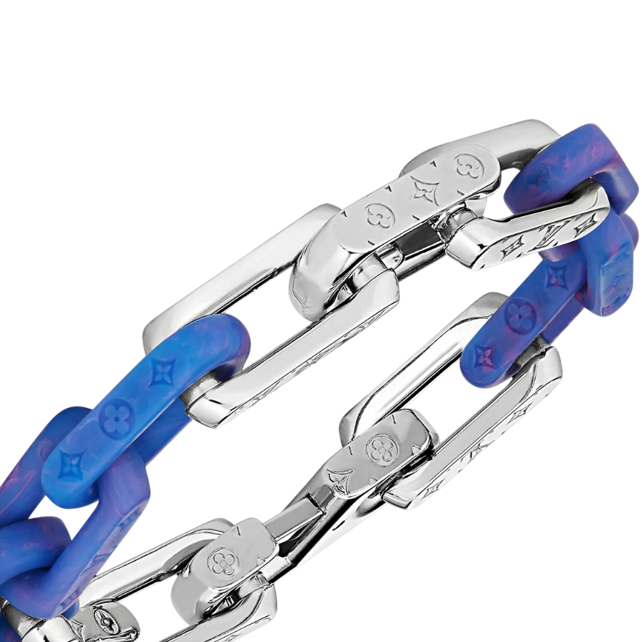Louis Vuitton Blue Color Rendering Men's Monogram Bracelet - Original Replica Club
