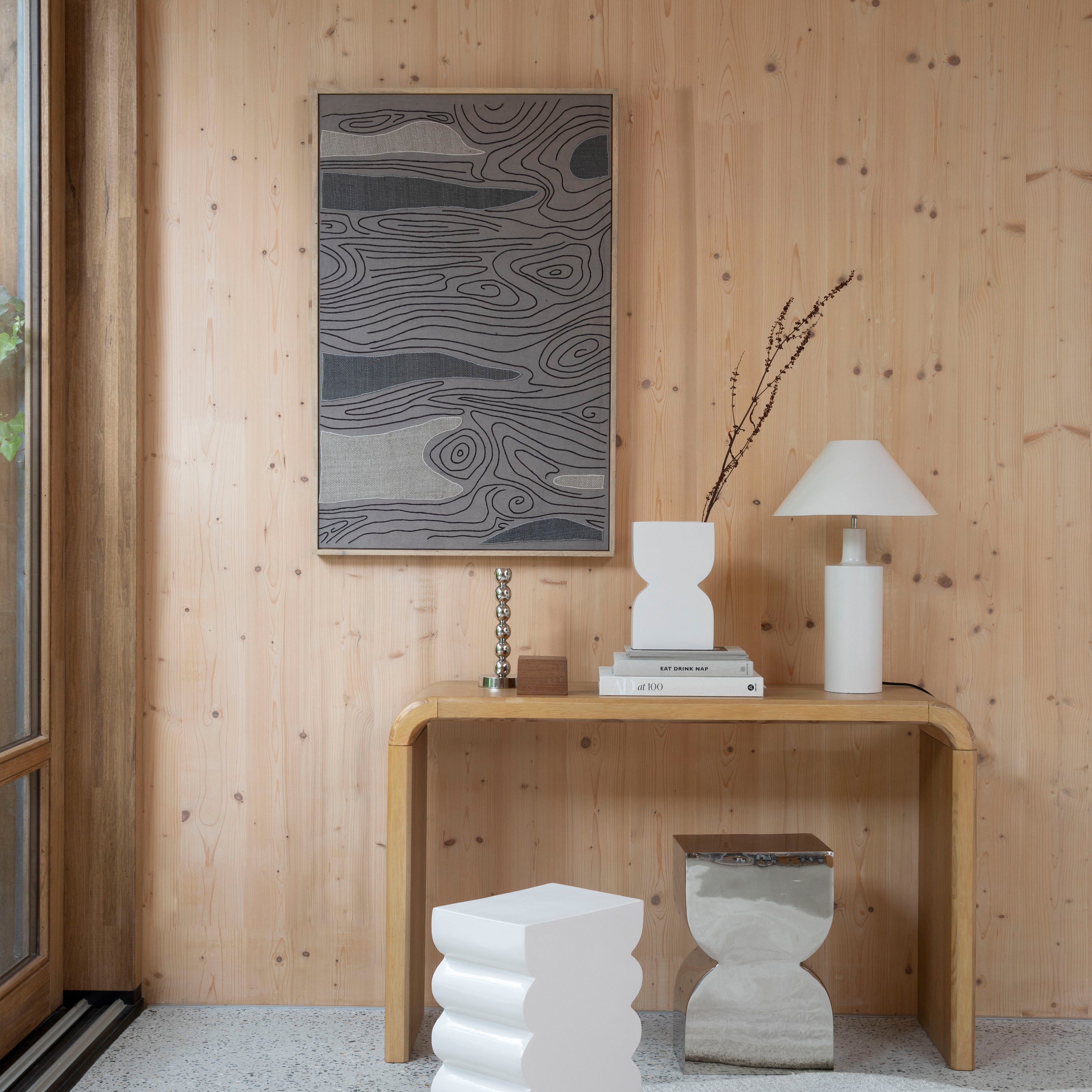 Zuiver Cones Kruk H 45 cm - Shiny Silver