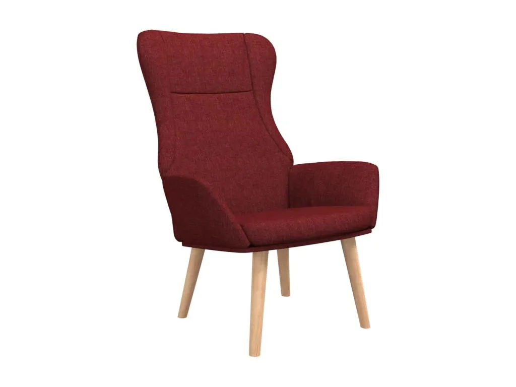 Sillón de Quietena de tela color rojo tinto