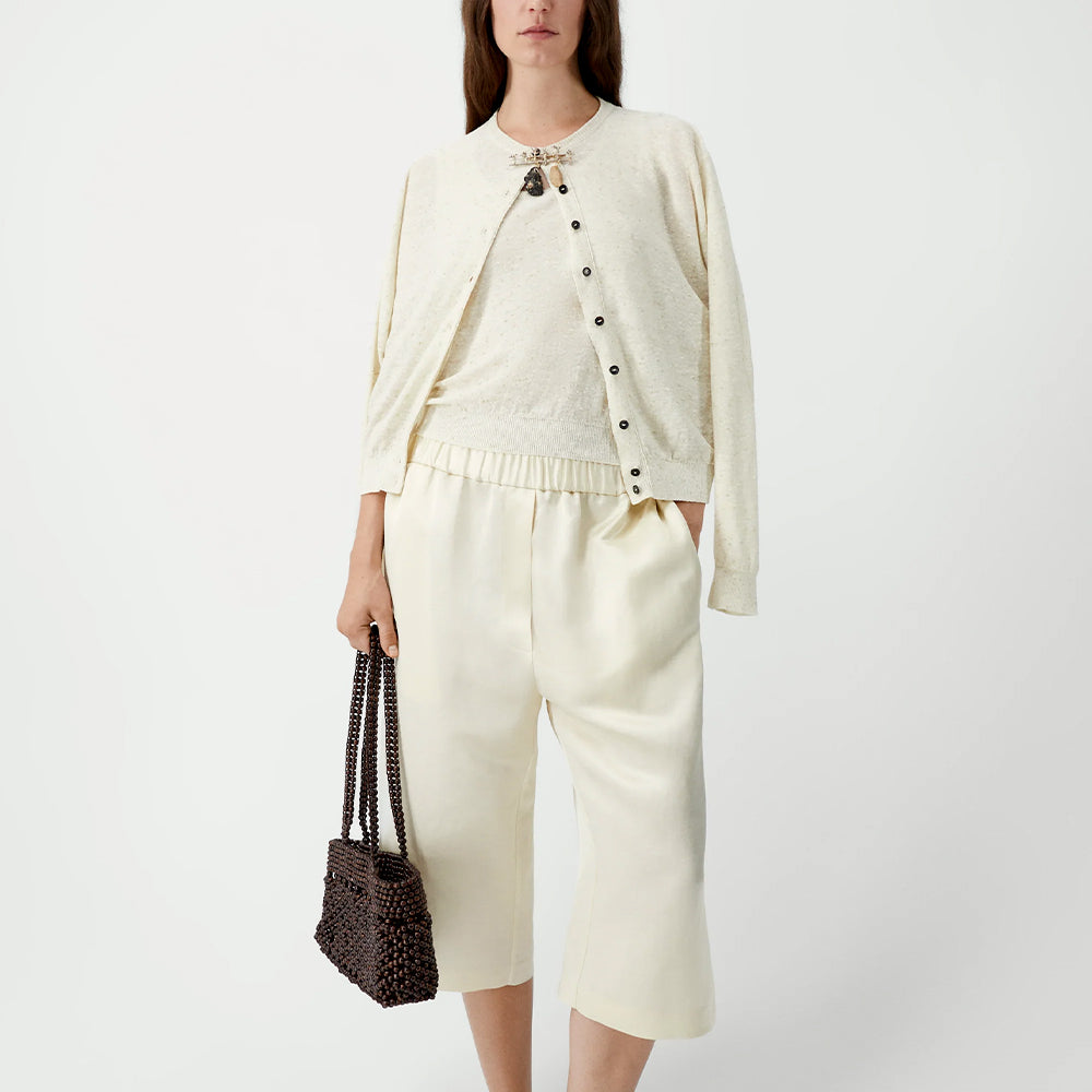 Cordera - Cardigan en Lin et Coton - Crème