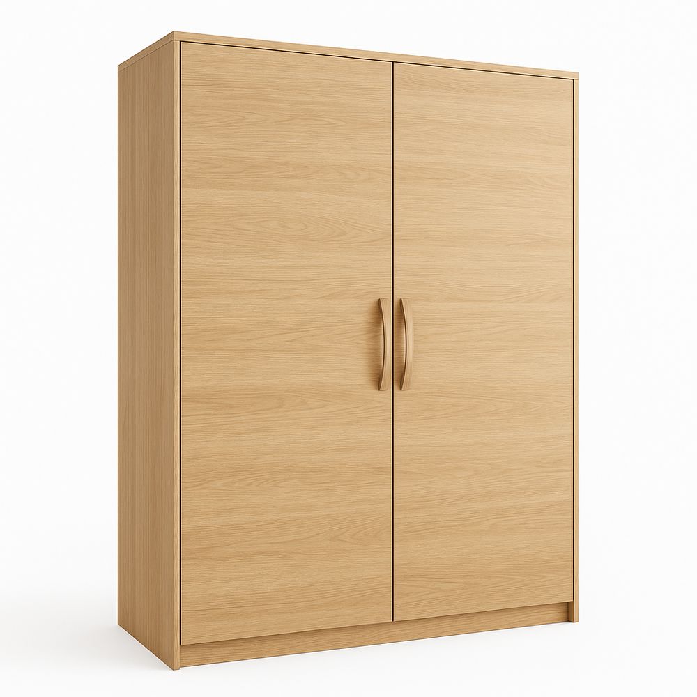 Armario de Madera de Diseño Moderno,Almacenamiento Espacioso,Puertas Dobles,Color Natural,Ideal para Salón y Dormitorio