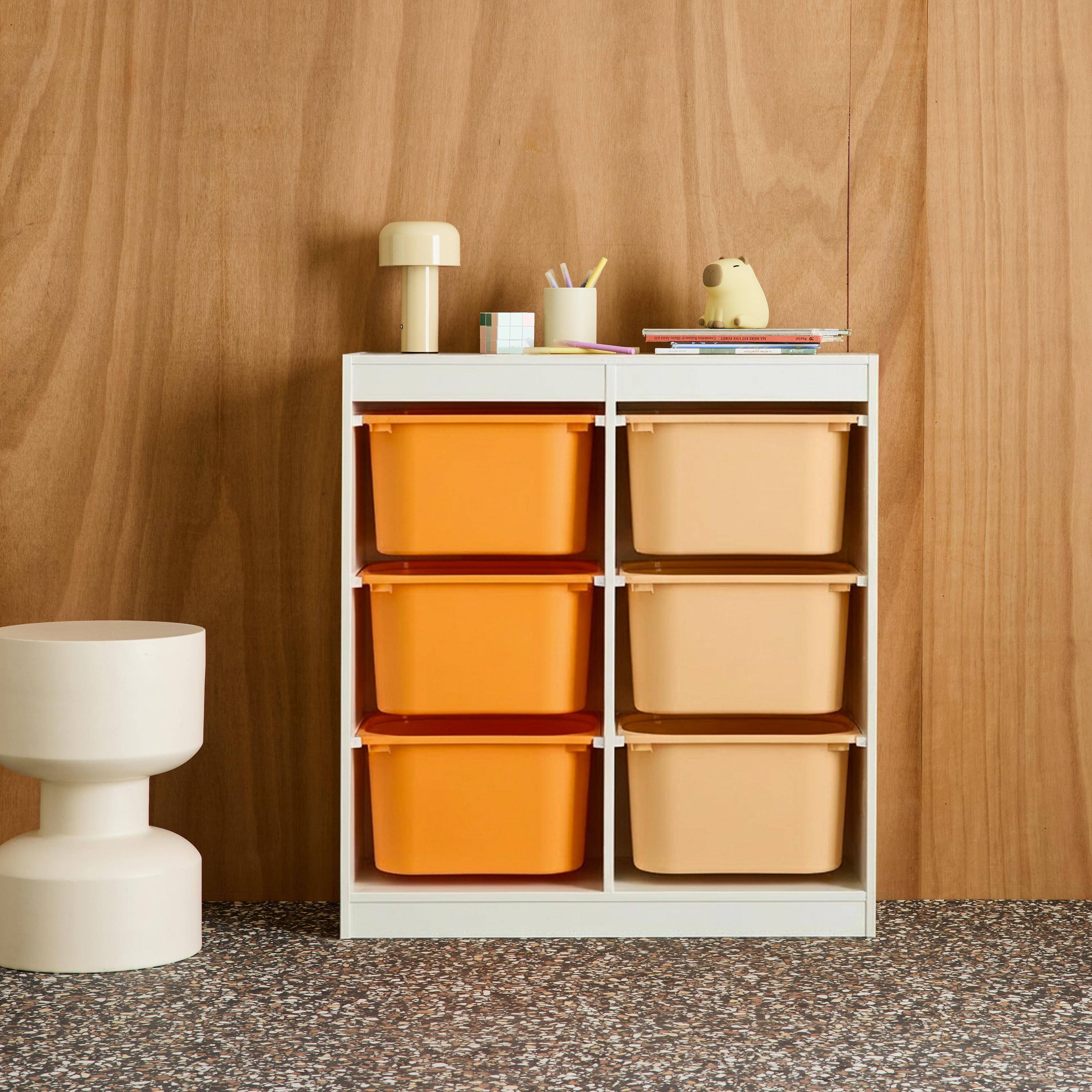 Sora - Mueble de almacenamiento infantil, 6 cajas coloridas