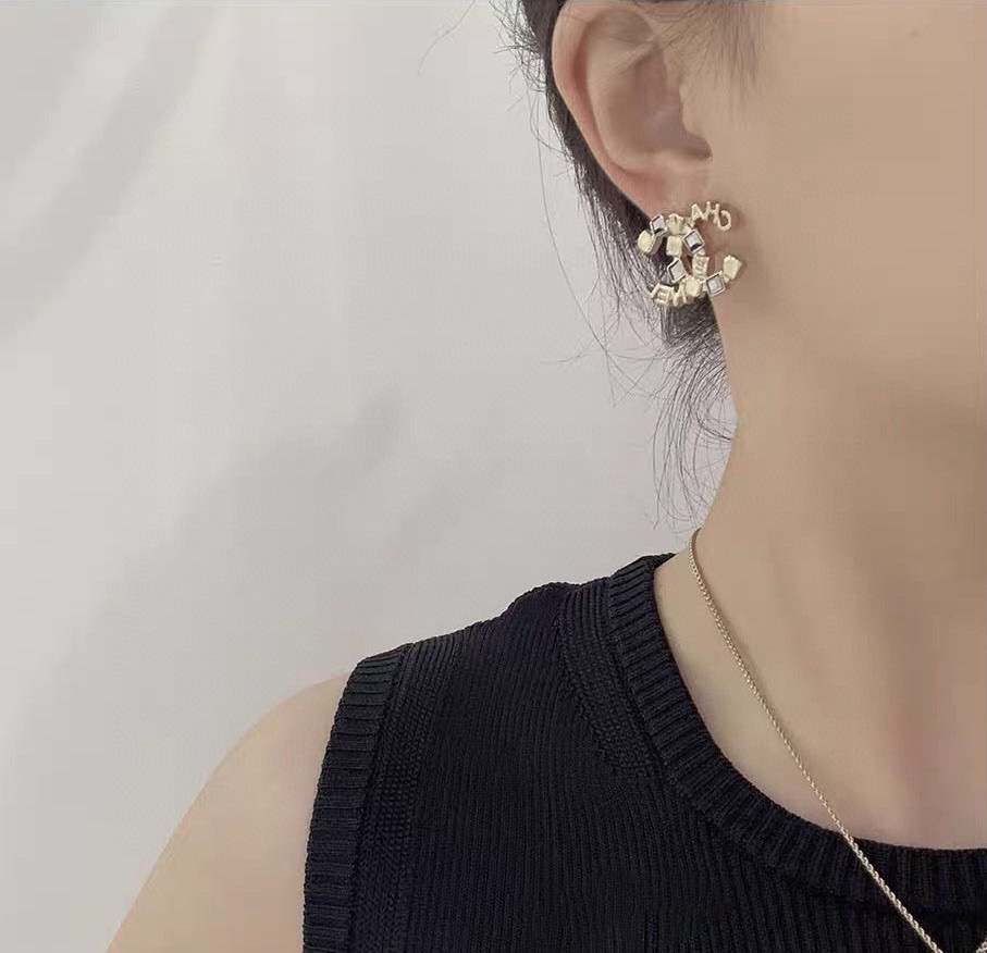 Chanel Letter Brooch Earrings - Original Replica Club
