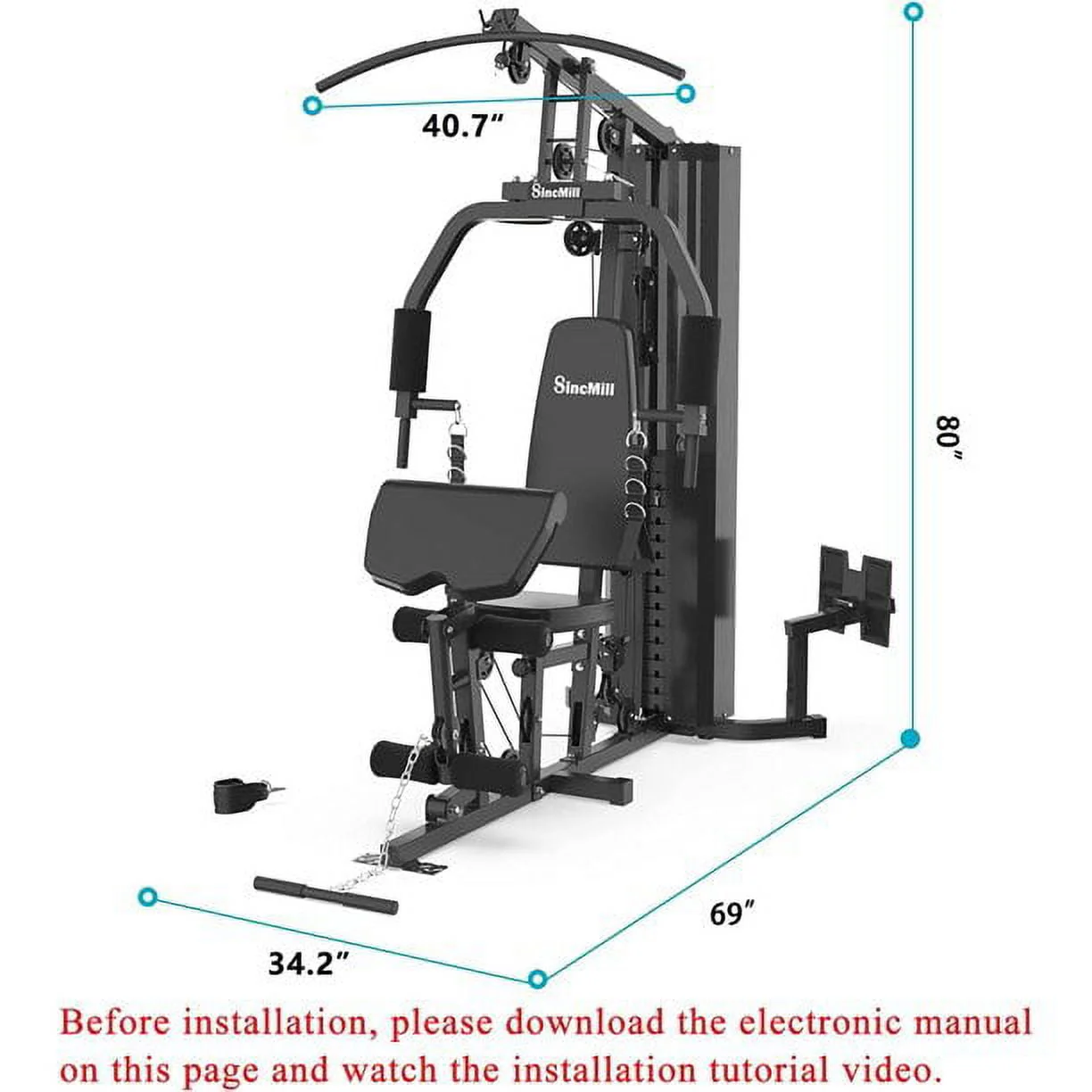 Home Gym Multifunctional Full Body Home Gym Equipment WLSCM-1148L - Image 4