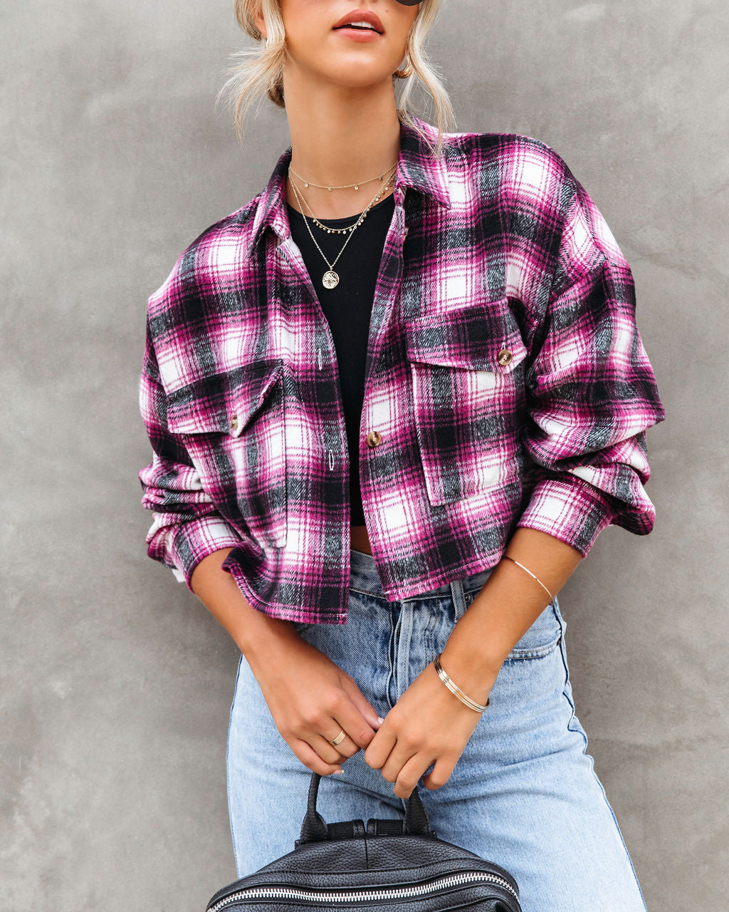 Luke Pocketed Plaid Fringe Jacket - Se7enfashion