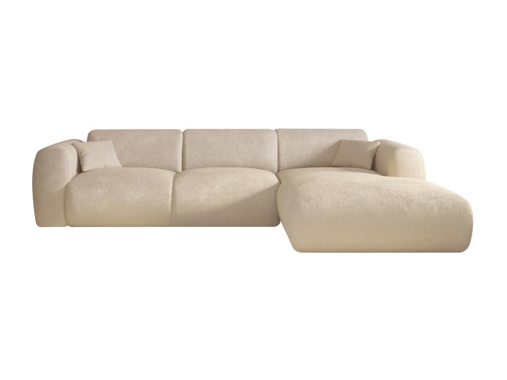 Sofá rinconera (ángulo derecho) de tela beige estilo design