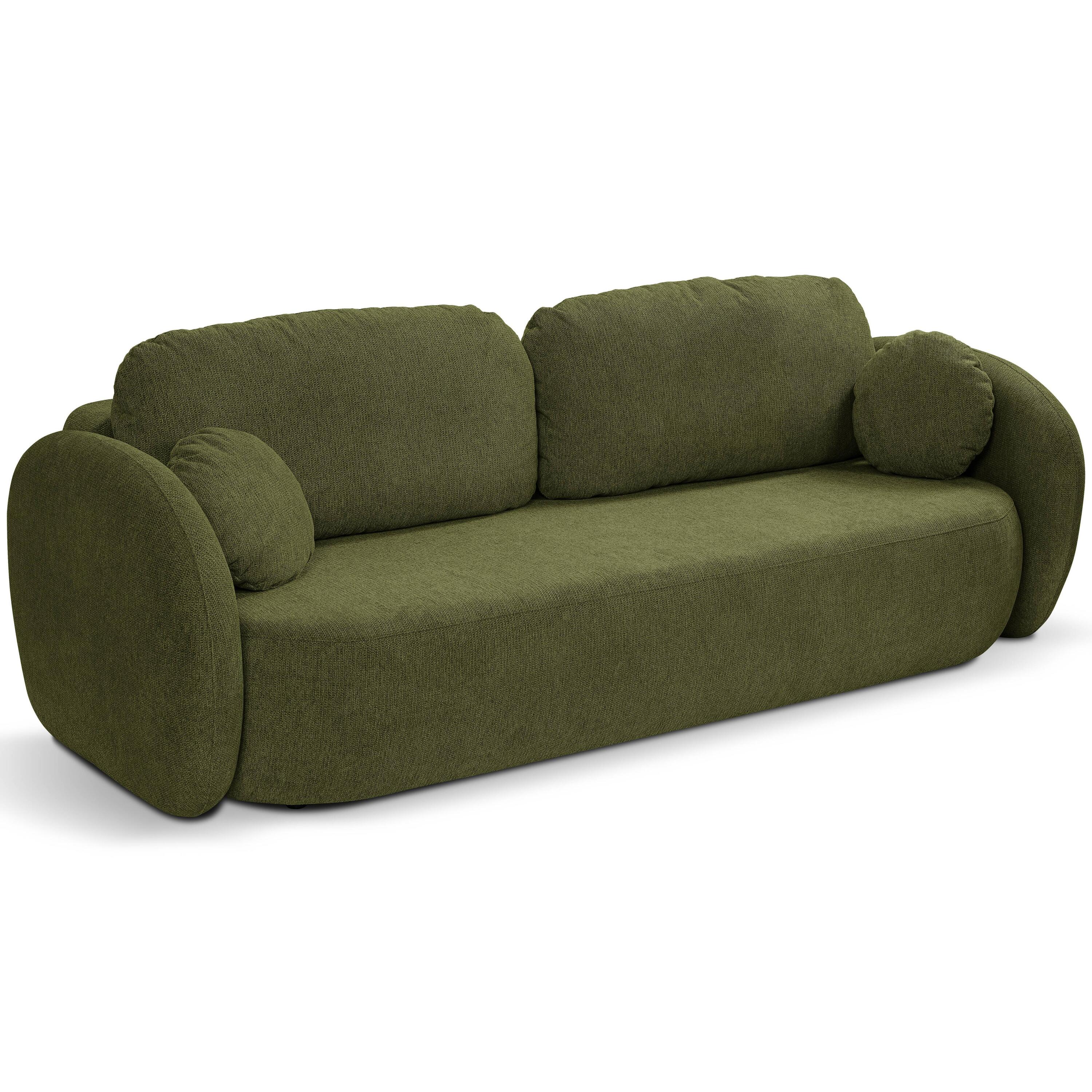 Blokker Orin 3-zitsbank met Slaapfunctie - Chenille - Groen
