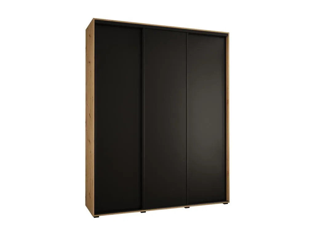 ARMARIO Mueblesclasic 1 DE PUERTAS CORREDERAS 235.2/190/60 3 puertas (Artisan/Negro/Negro)