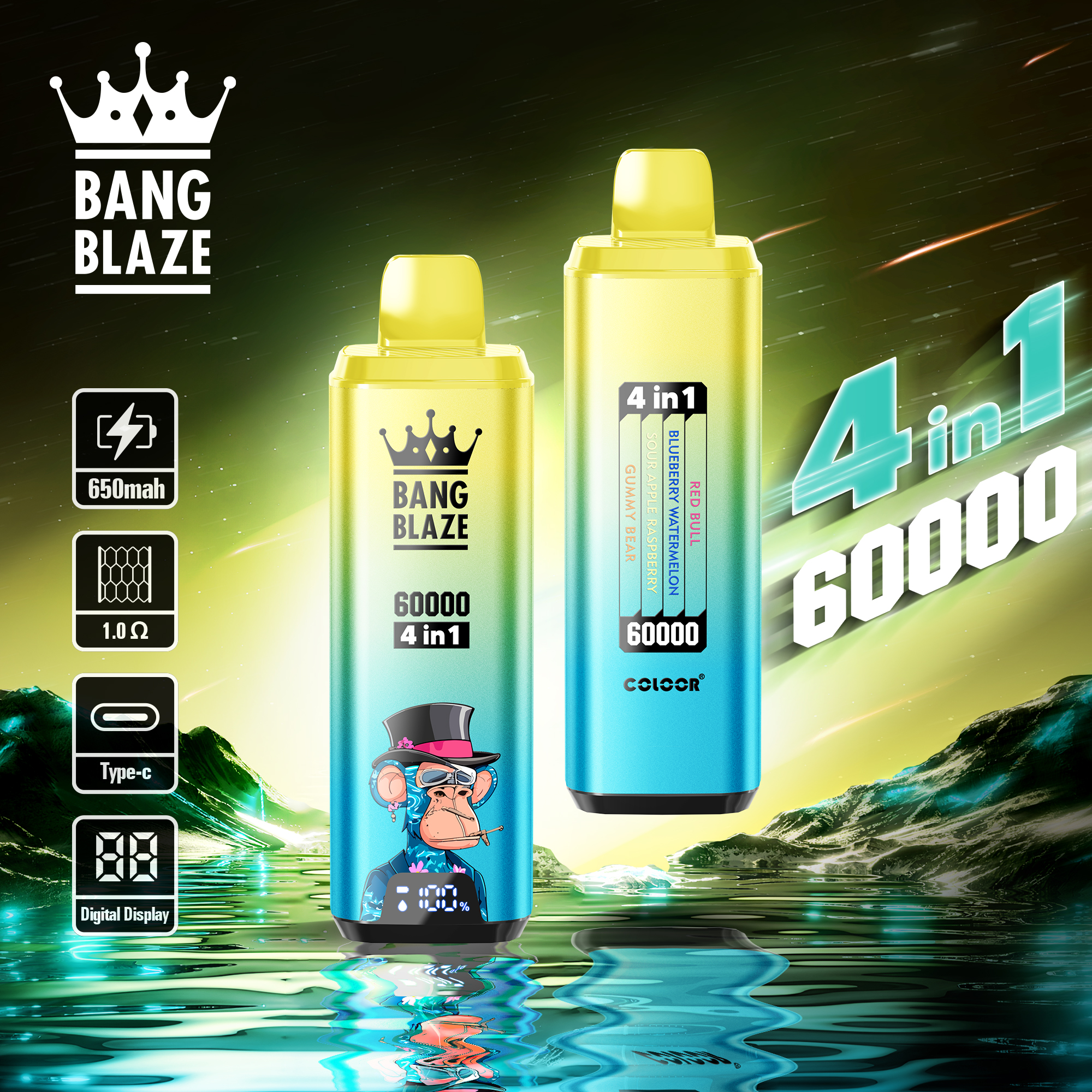 Bang Blaze 60000 Puffs 4in1 Smart Display Vape