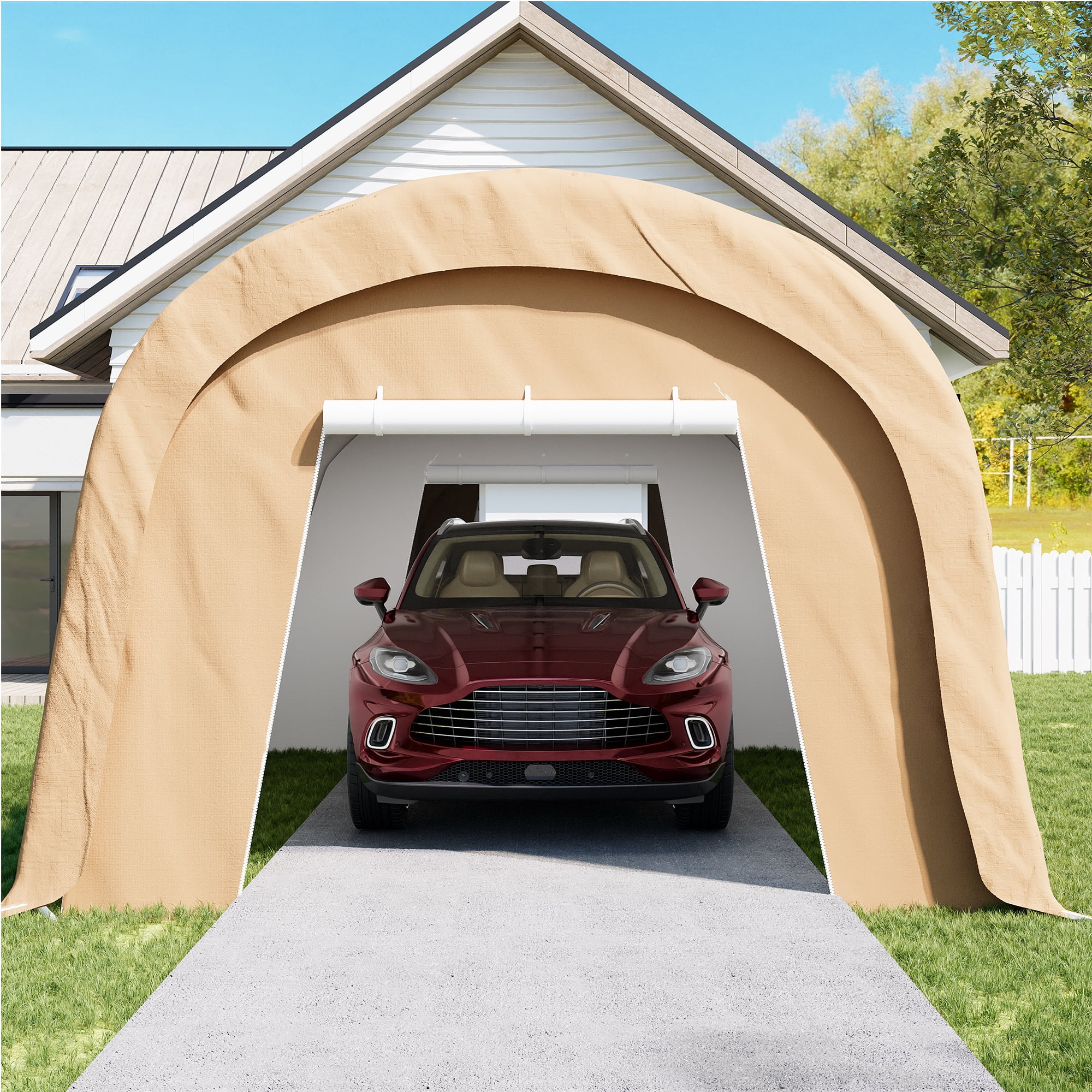 COSIEST 10'x20'Heavy Duty Carport ,Portable Outdoor Canopy Garage with Waterproof PE Roof and Steel Frame - Image 4