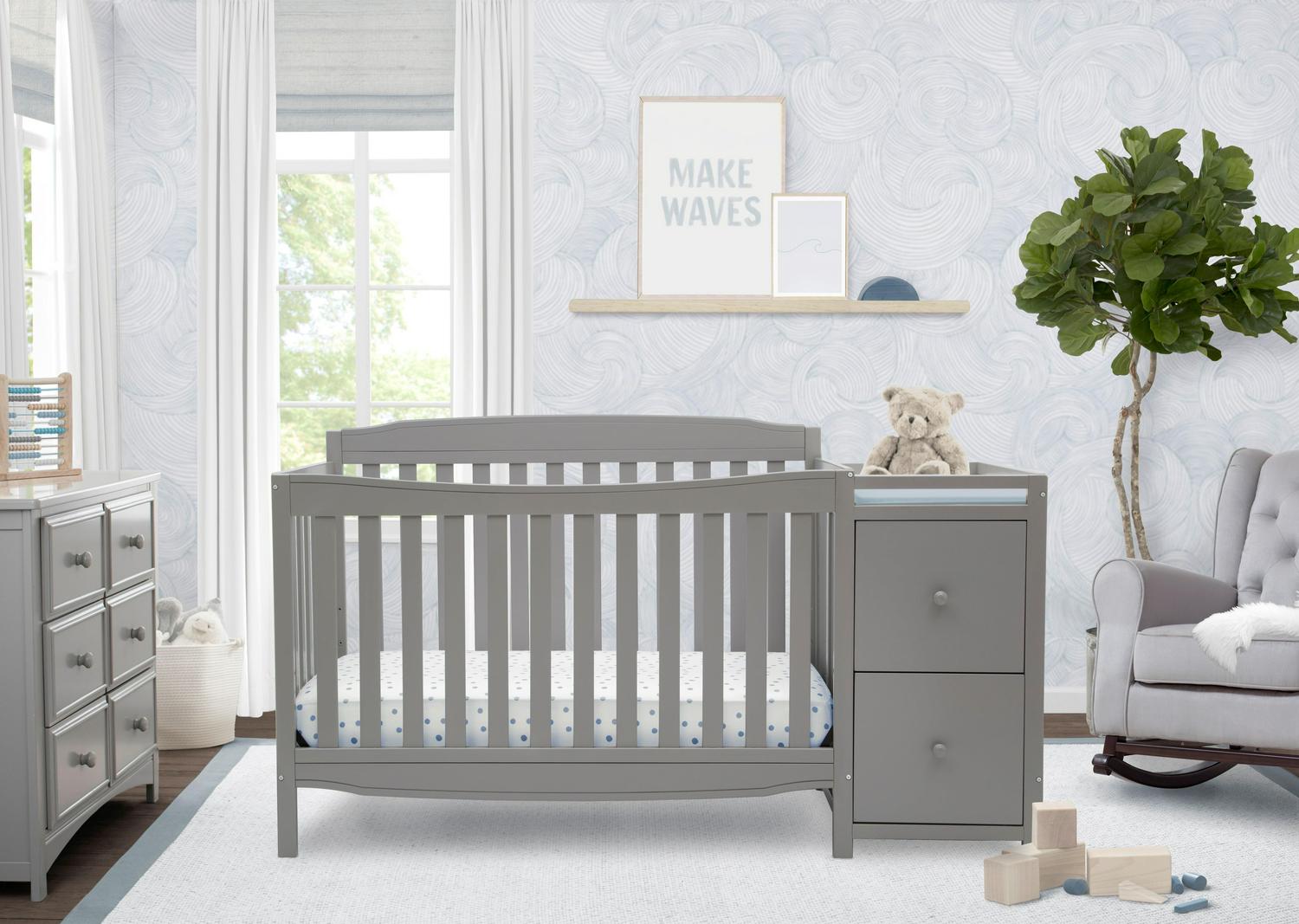 Delta Children Mason 6-in-1 Convertible Crib and Changer. Gray - Image 2