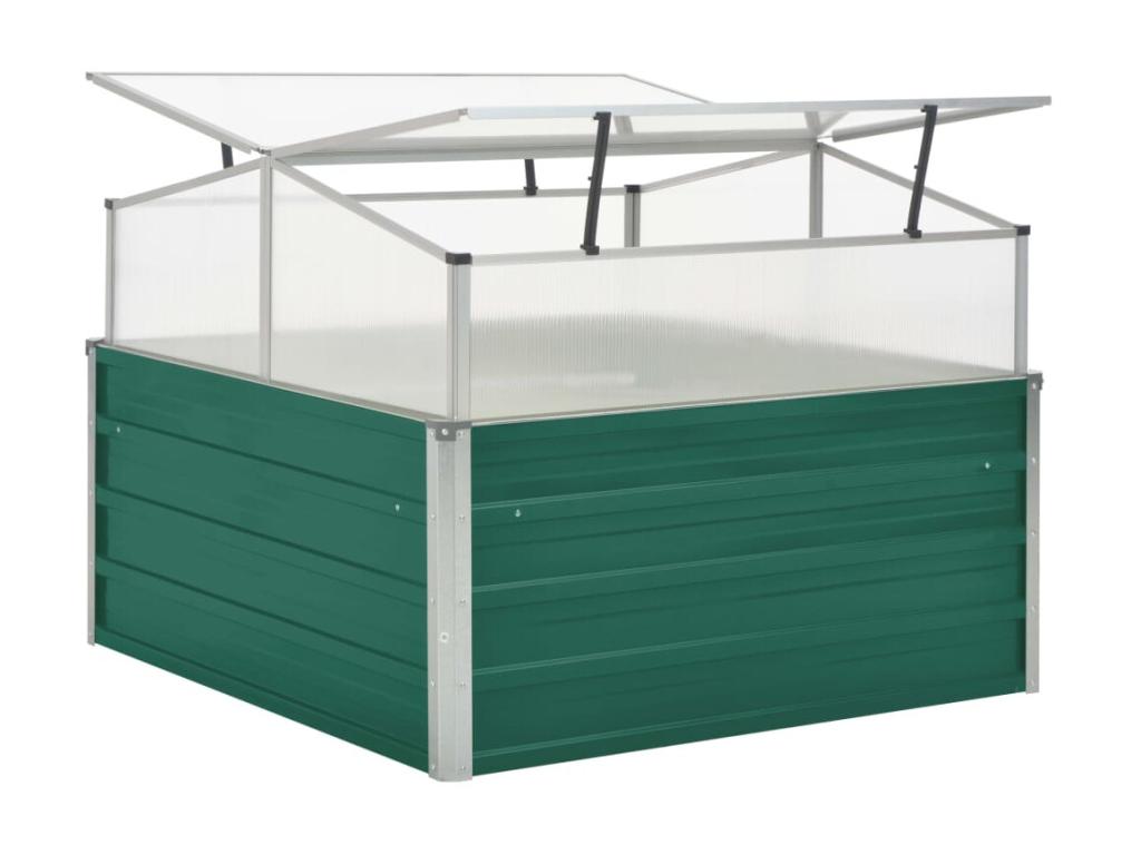 Invernadero de acero galvanizado verde 100x100x77 cm