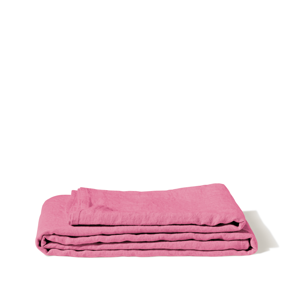 Nappe en lin lavé - Rose Garance