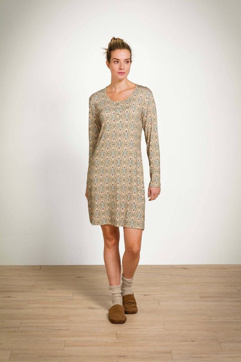 Desiree Long Sleeve Nightdress Jabalini Khaki