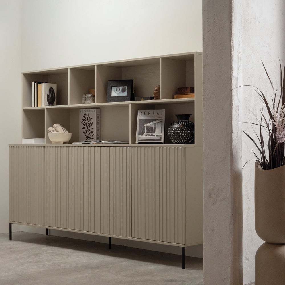 WOOOD New Gravure Wandkast B 200 cm - Grenen - Dust