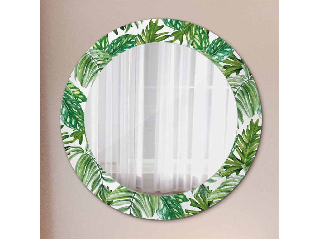 Espejo Redondo Decorativo - Hojas de Selva - 70cm
