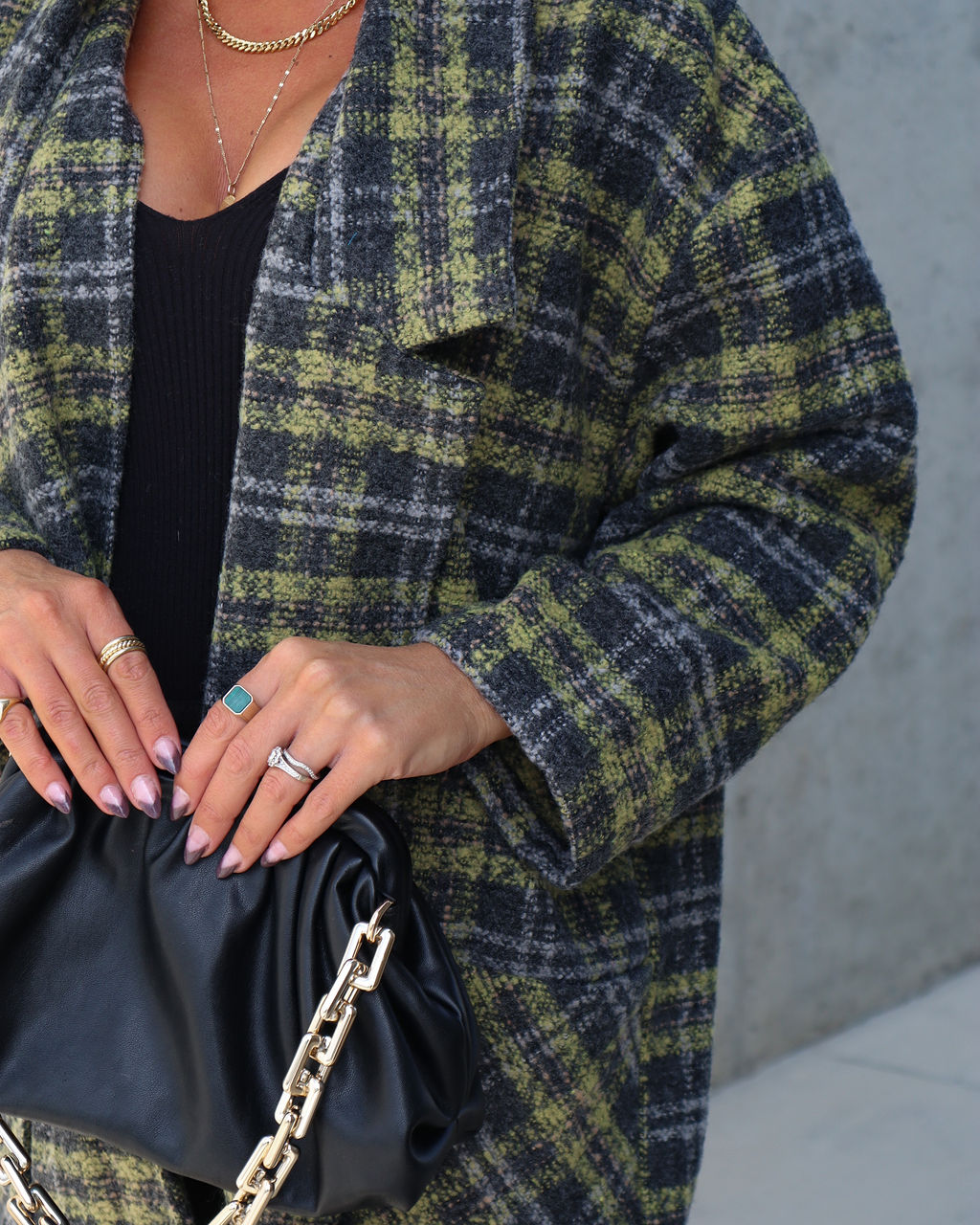 Please Stand Up Pocketed Plaid Coat - Se7enfashion