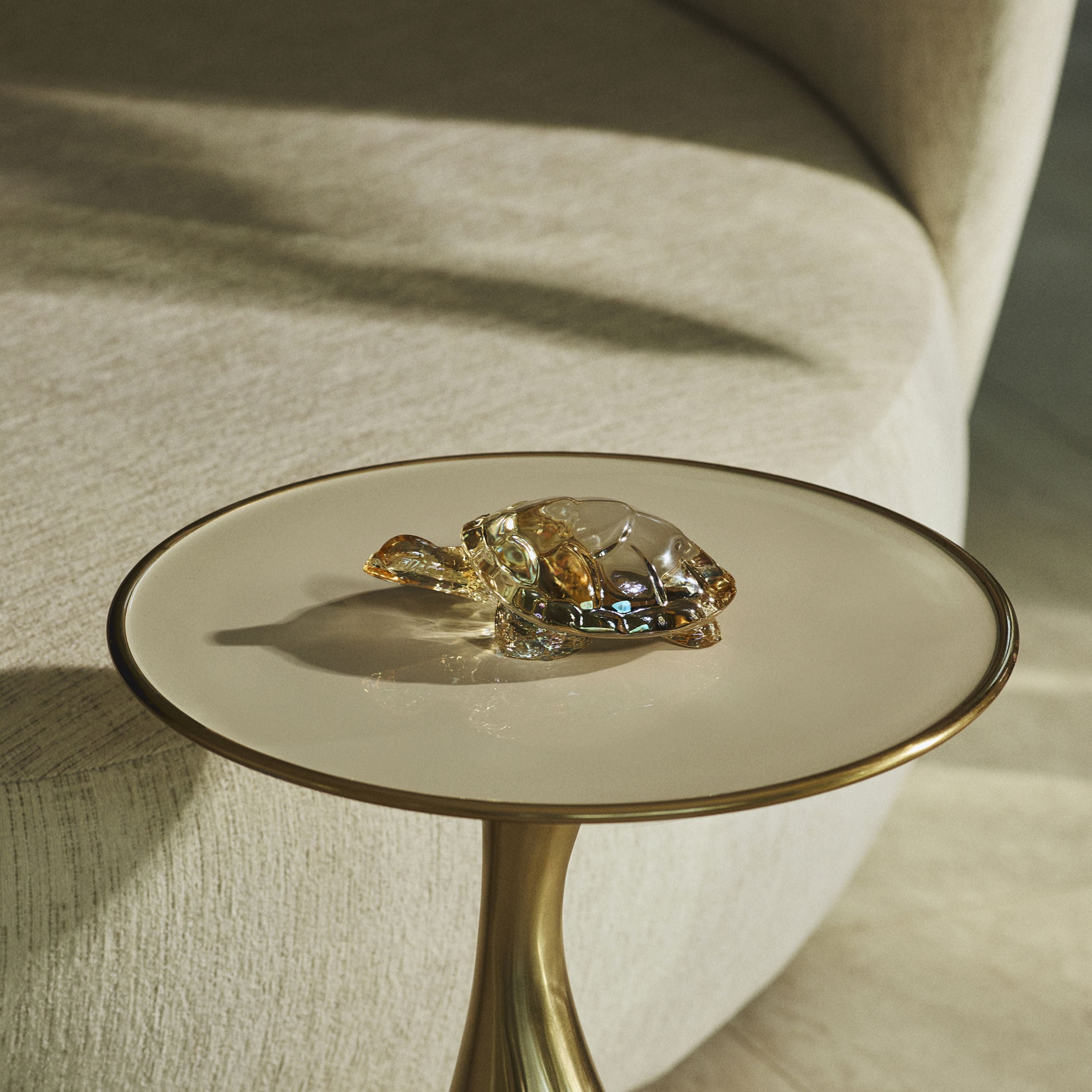 SCULPTURE TORTUE CAROLINE - CRISTAL LUSTRÉ OR