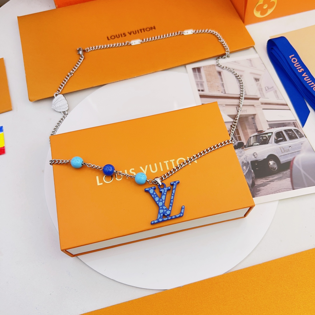 Louis Vuitton Pumpkin LV Monogram Pendant Necklace - Original Replica Club