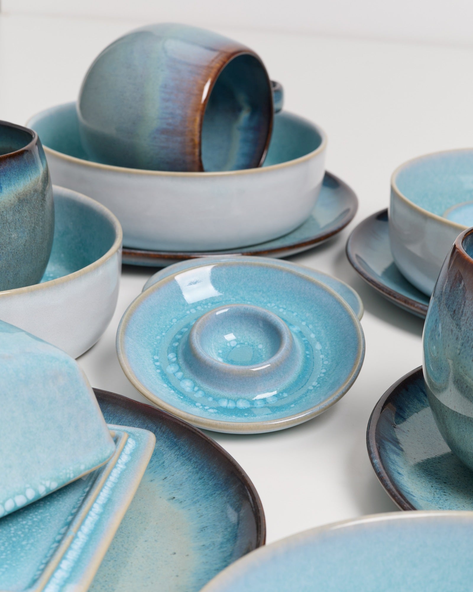 Geschirr-Set Blue Horizon aqua grünblau 17-teilig