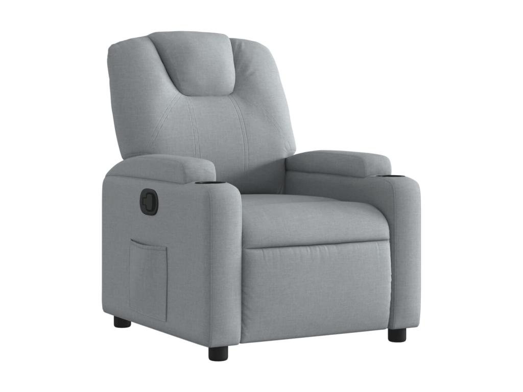 Sillón reclinable de tela gris claro