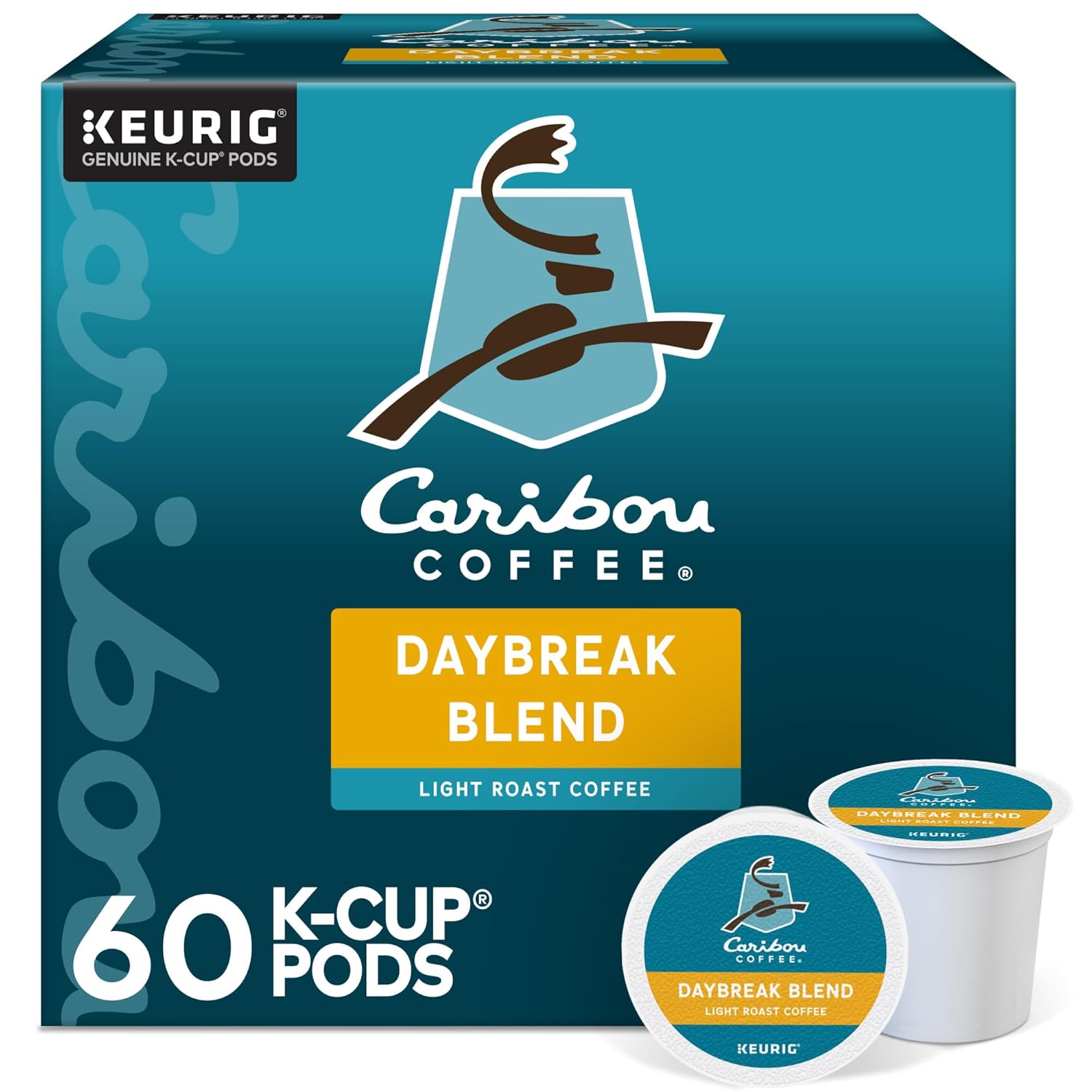 Caribou Coffee Daybreak Blend Keurig Single-Serve K-Cup Pod. Light Roast Coffee(Pack of 6. 60 Count Total)