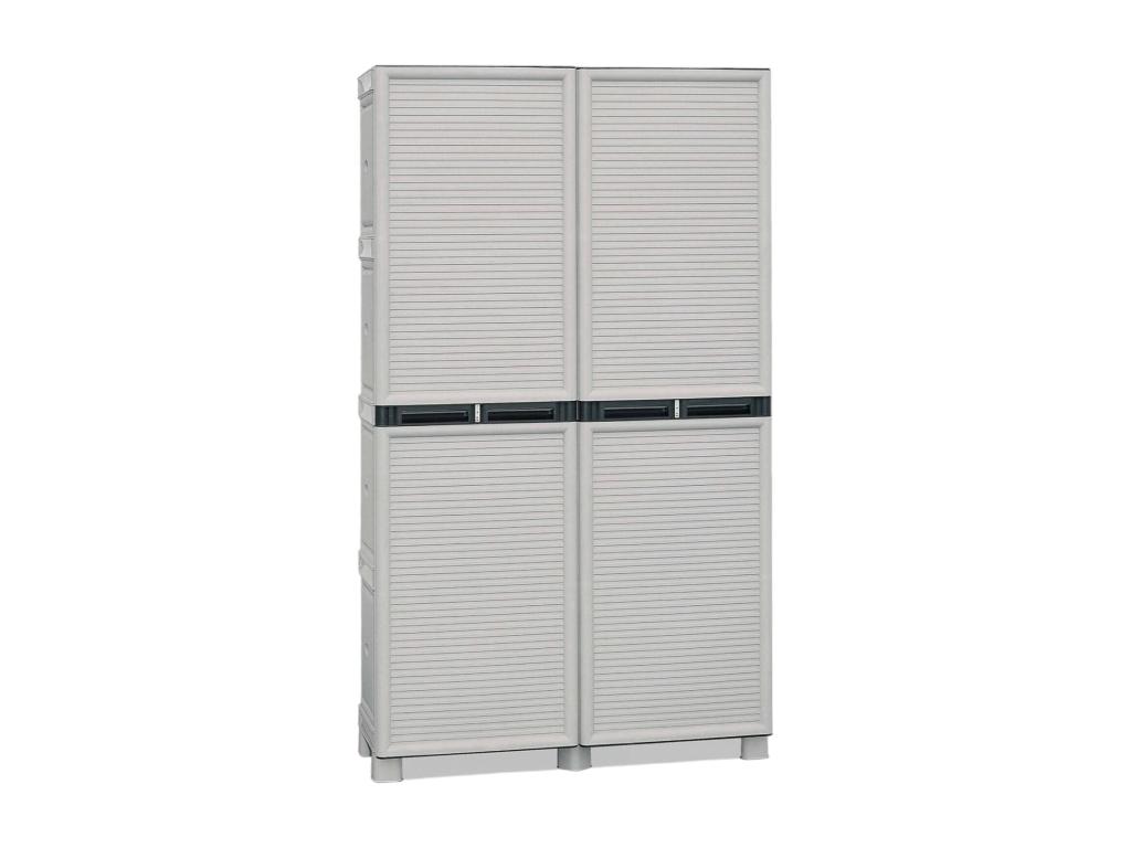 Armario de Decoromantico xterior Liège, Muebles de Decoromantico xterior, Armario para lavandería multiusos, 100% Made in Italy, Gris claro, 100x39h172 cm